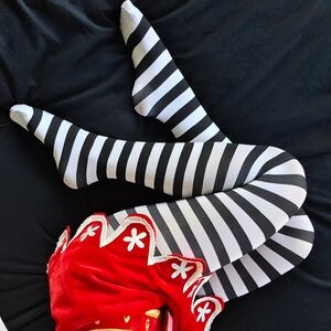 Black and White Striped Men's Socks